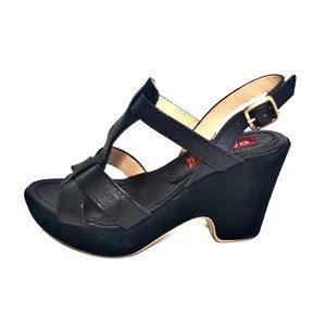 CAREL Paris Black Suede Platform Sandals